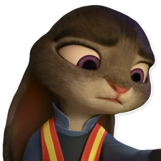 😕 Judy Hopps Zootopia lapin, Disney, dessin animé, policier, animal whatsapp sticker