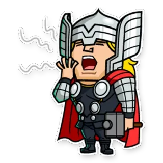 😴 Thor Marvel, superhero, Thor, komik, kartun telegram sticker