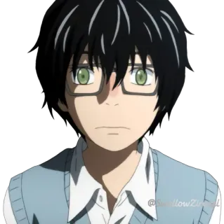 😐 @SwallowZineral Anime, Con trai, Kính, Nhân vật, Chân dung telegram sticker
