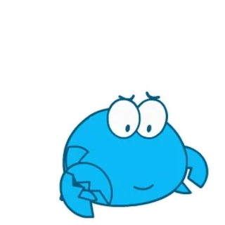 🥳 Krabbe, Cartoon, Meerestier, Ozean, Blau, Niedlich whatsapp sticker