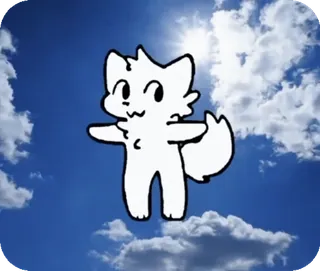 🐱 mèo, dễ thương, bầu trời, mây, động vật, trắng, hoạt hình telegram sticker