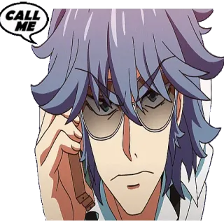 ☎️ CALL ME Anime, Ruf mich an, Brille, Cartoon telegram sticker