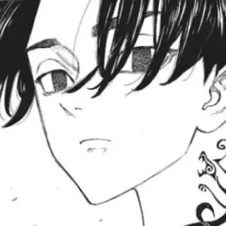 🗝 anime, manga, character, black and white, art telegram sticker
