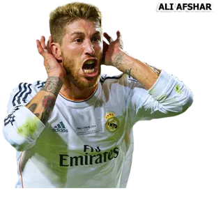⚽ Sergio Ramos ALI AFSHAR sepak bola, atlet, sepak bola, Real Madrid, olahraga telegram sticker