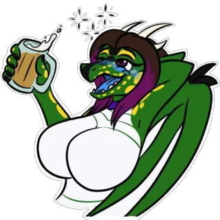 🍺 dragon, anthro, beer, alcohol, fantasy, drinking telegram sticker