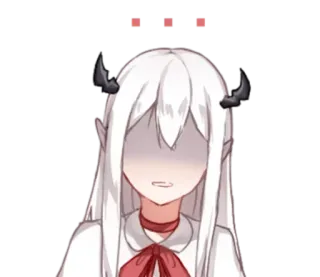 😕 anime, demon, horns, digital art telegram sticker