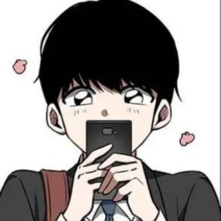 🃏 menino, anime, estudante, telefone, selfie, fofo telegram sticker