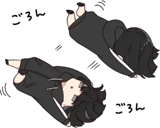😵 ごろん anime, sleeping, lying down, cartoon, resting telegram sticker