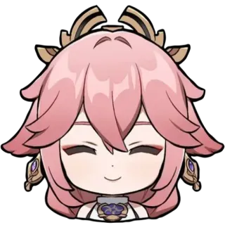 ☺ Yae Miko Genshin Impact anime, video game, fox, smile, cute telegram sticker