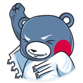 ✊ urso, desenho animado, animal, adesivo, emoção, bravo, soco telegram sticker