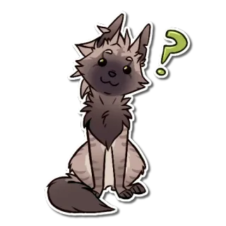 ❔ kot, znak zapytania, kreskówka, naklejka, zwierzę whatsapp sticker