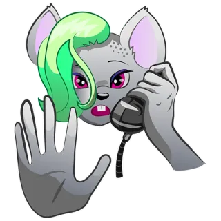 ⛔️ Cartoon, Tier, Maus, Hand, Mikrofon, Telefon telegram sticker