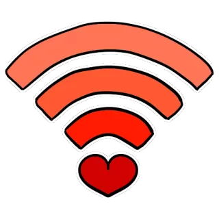 ❤ wifi, corazón, conexión, red, amor, internet telegram sticker