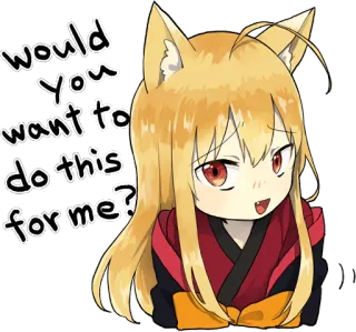 A little girl Sticker (Fox) ENG :: @line_stickers telegram stickers