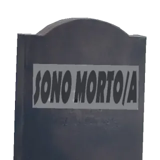 ⚰️ SONO MORTO/A lápide, túmulo, morte, humor, engraçado, italiano telegram sticker