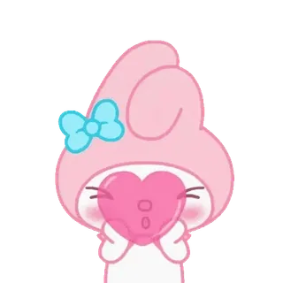 😊 My Melody My Melody, Sanrio, lindo, corazón, kawaii, dibujos animados telegram sticker