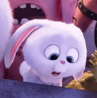 ☁️ Snowball The Secret Life of Pets coniglio, coniglietto, bianco, carino, animale, animale domestico, cartone animato, soffice whatsapp sticker