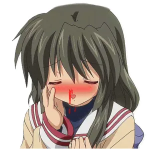 😵 Anime, Fille, Sang, Saignement de nez, Triste whatsapp sticker
