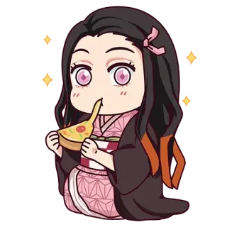 🤩 Nezuko Kamado Demon Slayer Anime, Nezuko, Demon Slayer, Lindo, Chibi, Comida, Pizza telegram sticker