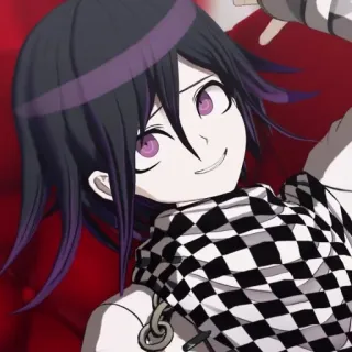 😏 Kokichi Oma Danganronpa V3: Killing Harmony Аниме, Кокичи Ома, Danganronpa, Злодей, Персонаж, Фиолетовые волосы telegram sticker