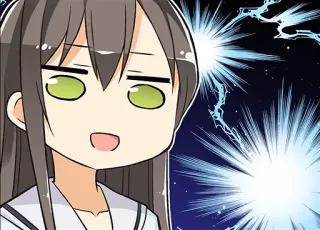 😨 anime, cartoon, girl, shocked, surprised whatsapp sticker