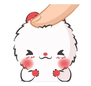 😊 mignon, dessin animé, doux, rouge, main, animal de compagnie, animal whatsapp sticker