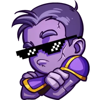 😎 personnage, dessin animé, lunettes de soleil, pixelisé, mème, cool whatsapp sticker