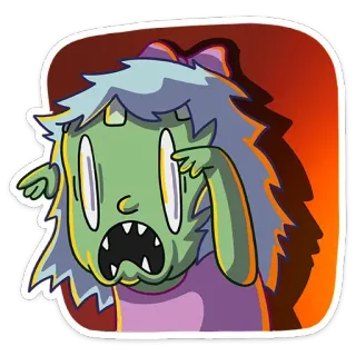 😱 Dessin animé, Zombie, Monstre, Créature, Effrayant, Fantaisie telegram sticker