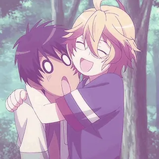 🫂 anime, abrazo, amistad, dibujos animados whatsapp sticker