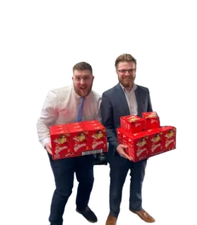 👥 men, boxes, suits, indoors, smiling telegram sticker