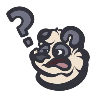 ❓ question, confused, unsure, panda, animal, sticker telegram sticker