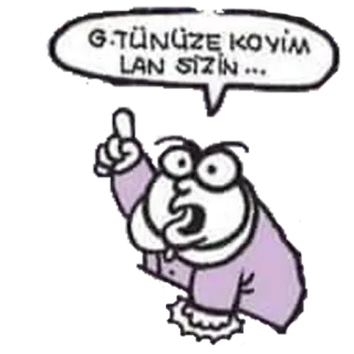 😠 G.TÜNÜZE KOYİM LAN SİZİN ... 만화, 불쾌한, 말풍선, 가리키는, 욕설, 화난 telegram sticker