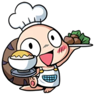 👨‍🍳 เชฟ, ทำอาหาร, อาหาร, น่ารัก, การ์ตูน, อนิเมะ, ตัวละคร telegram sticker