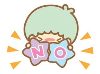 ❌ NO little twin stars, não, fofo, kawaii, rejeição, negação telegram sticker