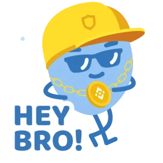 😎 HEY BRO! Kartun, Ramah, Sapaan, Santai, Kripto, Binance telegram sticker