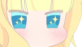 🤩 Anime, Carino, Ragazza, Occhi, Bionda whatsapp sticker