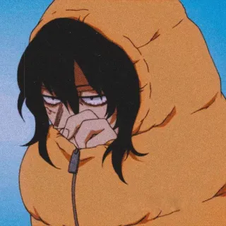 💈 Shota Aizawa My Hero Academia anime, character, hoodie, sleepy, tired telegram sticker