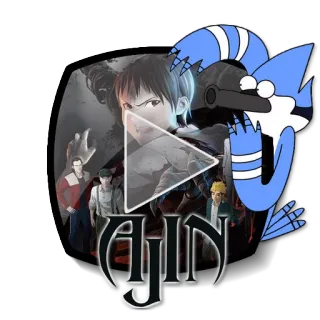 ▶ Ajin AJIN Ajin, anime, manga, cartoon, character telegram sticker