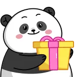 🎁 แพนด้า, ของขวัญ, น่ารัก, สัตว์, การ์ตูน, ของขวัญ telegram sticker