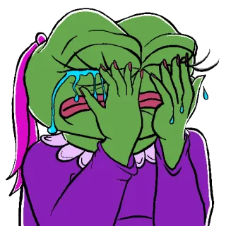 😭 Pepe the Frog pepe, triste, piangendo, meme, rana whatsapp sticker