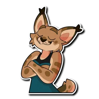 😌 Фурри, Антро, Рысь, Мультфильм, Наклейка, Животное, Персонаж telegram sticker