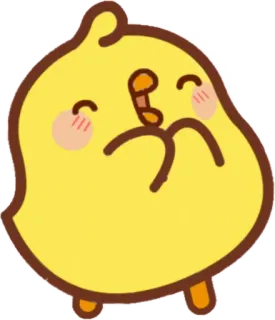 😆 cartoon, cute, yellow, chick, happy, animal, emoji telegram sticker