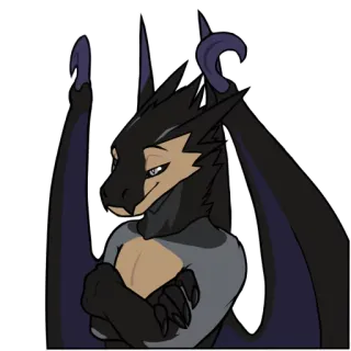 😐 дракон, фурри, антро, фэнтези, существо telegram sticker