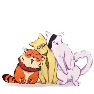 🐈 Katze, süß, Cartoon, Tier, Tiger, Kätzchen, lustig telegram sticker