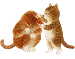 💊 고양이, 개, 반창고, 우정, 동물, 만화 telegram sticker