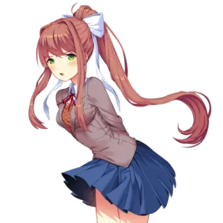 😡 Monika Doki Doki Literature Club! Anime, Schoolmeisje, Schattig, Videogame, Literatuur telegram sticker