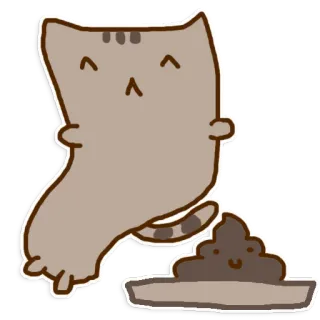 💩 кот, какашка, смешной, животное, стикер, милый telegram sticker