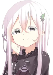 ☺️ Echidna Re:Zero Anime, Mädchen, Weißes Haar, Hexe, Niedlich whatsapp sticker
