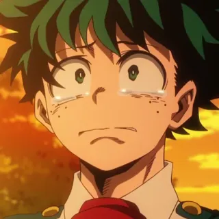 🥦 Izuku Midoriya My Hero Academia anime, manga, my hero academia, deku, izuku midoriya, emotional, crying telegram sticker
