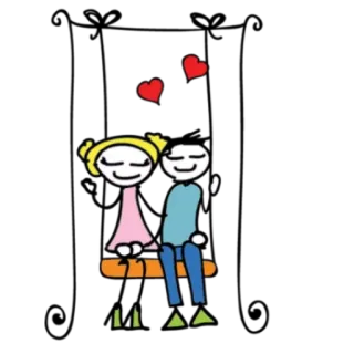 😘 omino stilizzato, amore, coppia, cuori, cartone animato whatsapp sticker